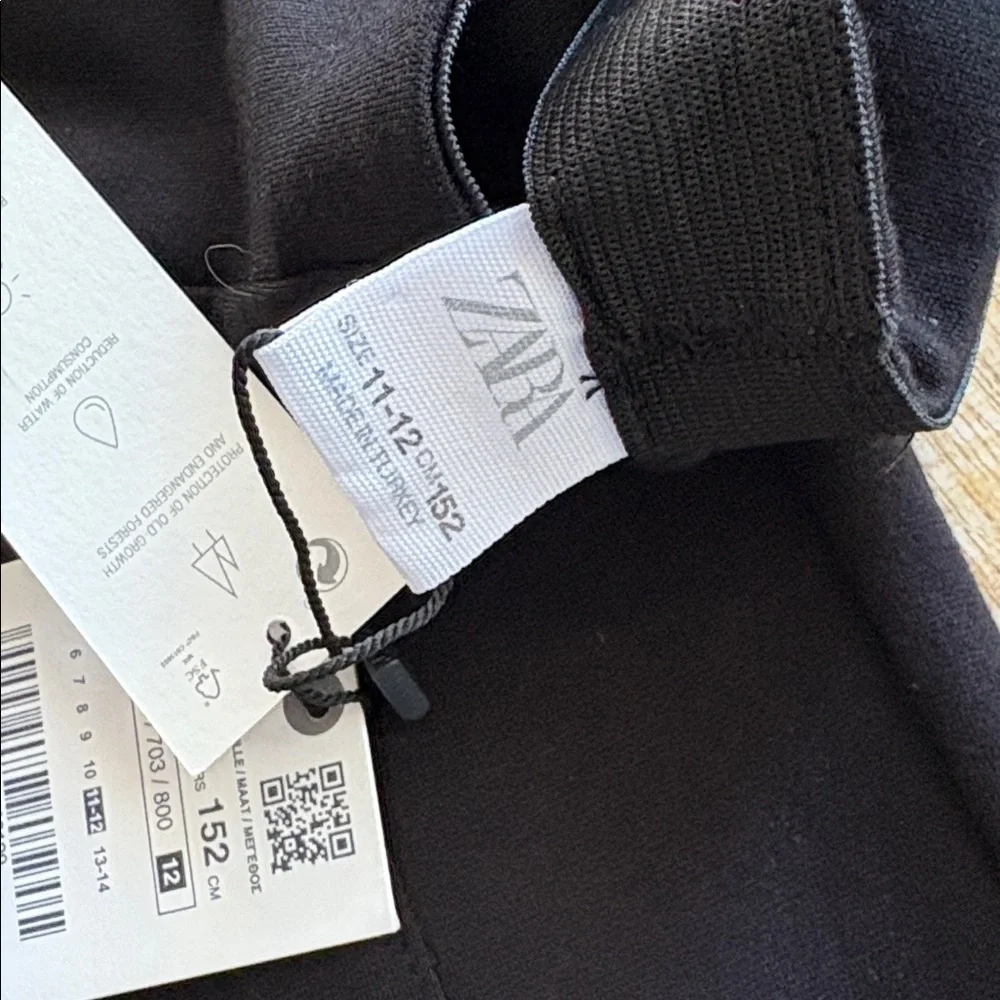 NWT Zara Girls Black Leggings 11-12y